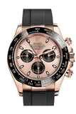Rolex Cosmograph Daytona Pink and black Dial Oysterflex Strap Mens Everose Watch 116515LN 116515