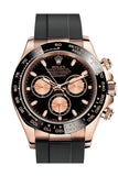 Rolex Cosmograph Daytona Black and pink Dial Oysterflex Strap Mens Everose Watch 116515LN 116515