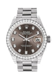 Rolex Datejust 28 Dark Grey set with Diamonds Dial Diamond Bezel President Ladies Watch 279136RBR 279136 NP