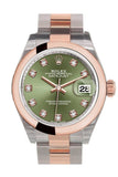 Rolex Datejust 28 Olive Green Diamond Dial Ladies Watch 279161 NP