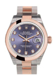 Rolex Datejust 28 Aubergine Diamond Dial Ladies Watch 279161 NP