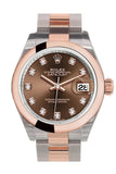 Rolex Datejust 28 Chocolate Diamond Dial Ladies Watch 279161 NP