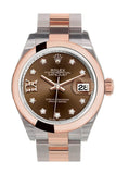 Rolex Datejust 28 Chocolate 9 diamonds set in star Ladies Watch 279161 NP