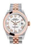 Rolex Datejust 28 White Roman Dial Jubilee Ladies Watch 279161 NP