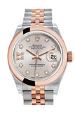 Rolex Datejust 28 Sundust 9 Diamonds Set In Star Dial Jubilee Ladies Watch 279161