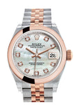 Rolex Datejust 28 Mother of Pearl Diamond Dial Jubilee Ladies Watch 279161 NP