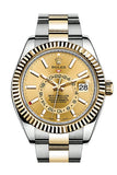 Rolex Sky Dweller Champagne Dial 18k Yellow Gold Tow Tone Oyster Men's Watch 326933