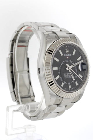 Rolex Sky Dweller Black Dial 18K White Gold Bezel Oyster Mens Watch 326934
