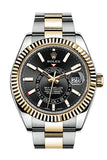 Rolex Sky Dweller Black Dial 18K Gold Bezel Two Tone Oyster Men's Watch 326933