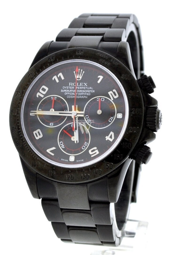 Rolex Black-Pvd Cosmograph Daytona Black Dial Stainless Steel Boc Coating Oyster Mens Watch Rolex