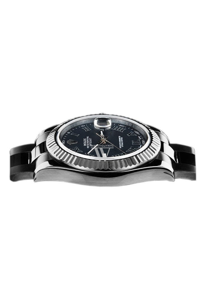 Rolex Black-Pvd Datejust Black Dial Stainless Steel Boc Coating Mens Watch 116333 116334 Pvd