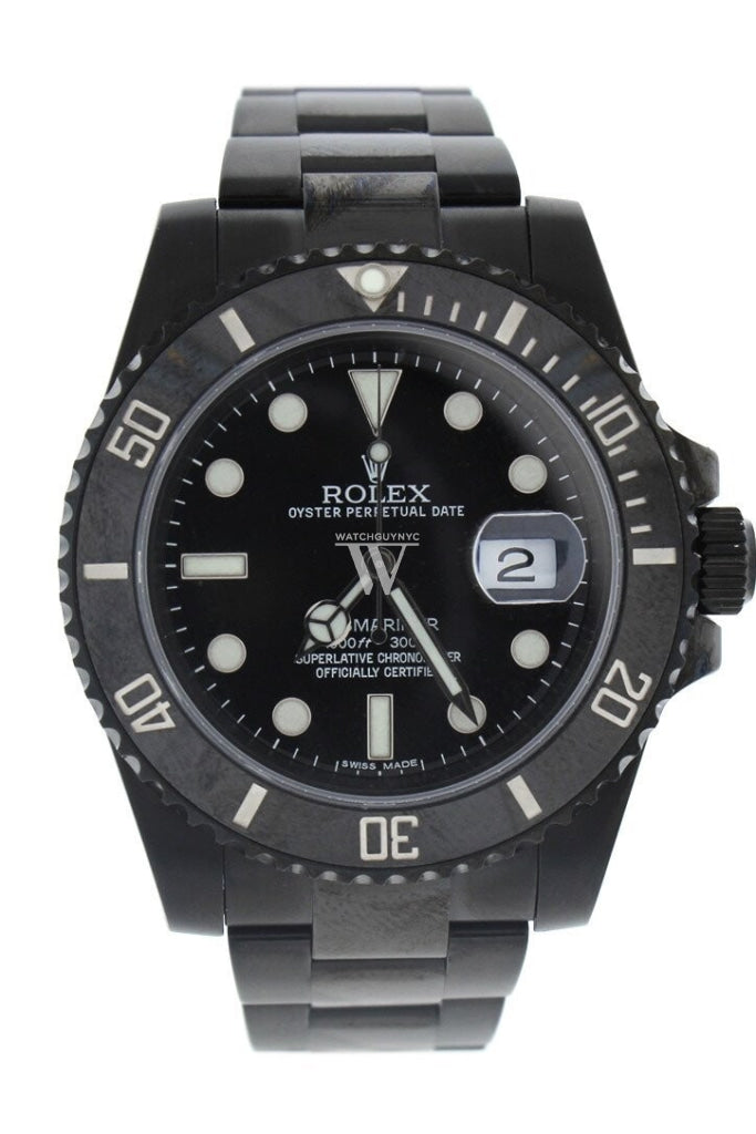 Rolex Black-Pvd Submariner Black Dial Cerachrom Bezel Steel Boc Coating Mens Watch 116610 / None
