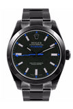 Rolex Black-pvd Milgauss Black Red Index Dial Domed Bezel l Black Boc Coating Oyster Bracelet Unisex Watch 116400v