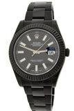 Rolex Black-Pvd Datejust Black Dial Stainless Steel Boc Coating Oyster Mens Watch 116334 Pvd