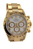 Rolex Daytona Zenith 18k Yellow Gold White Diamonds Dial Watch 16528