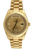 Rolex DAY-DATE II 41 Champagne Diamond Dial 18K Yellow Gold Men's Watch 218238