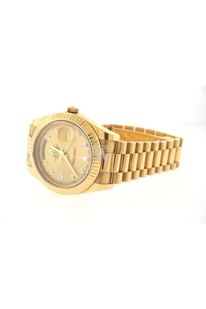 Rolex Day-Date Ii 41 Champagne Diamond Dial 18K Yellow Gold Mens Watch 218238 Pre-Owned-Watches