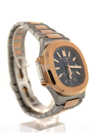 Patek Philippe Nautilus Mechanical Blue Dial Stainless Steel And 18Kt Rose Gold Mens Watch