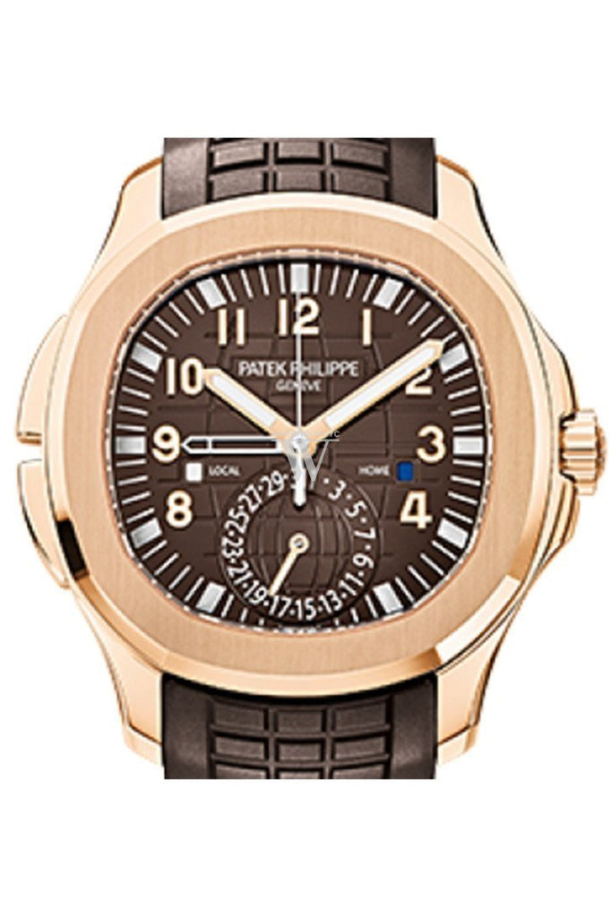 Patek Philippe Aquanaut Brown Embossed Arabic Dial Rose Gold Composite Mens Watch 5164R-001
