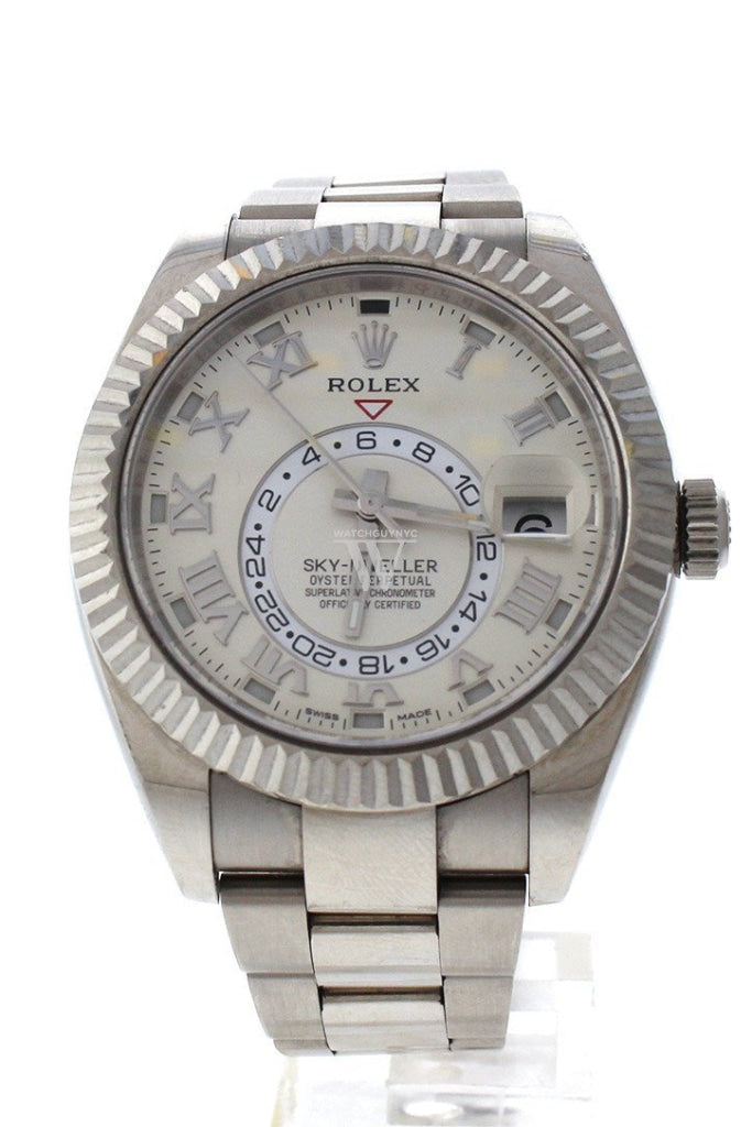 Rolex Sky Dweller Ivory Dial 18K White Gold Oyster Automatic Mens Watch 326939 Pre-Owned-Watches
