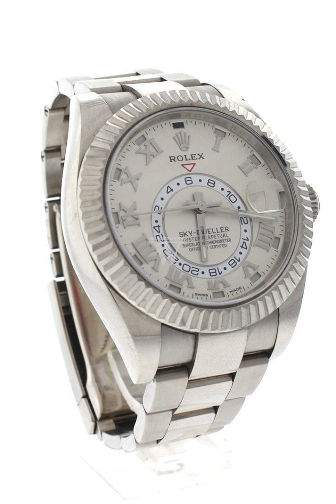 Rolex Sky Dweller Ivory Dial 18K White Gold Oyster Automatic Mens Watch 326939 Pre-Owned-Watches