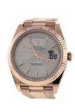 Rolex Day-Date 40 Sundust Stripe Dial 18K Everose Gold Men's Watch 228235 DC