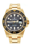 Rolex GMT Master II Black Dial Bracelet 18kt Yellow Gold Men's Watch 116718 Pre-Owend