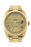Rolex Day-Date 40 Champagne Roman Dial 18K Yellow Gold President Automatic Men's Watch 228238