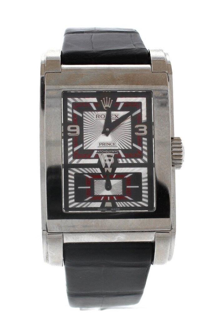 Rolex Cellini Prince 18K White Gold Mens Watch 5443/9 Pre-Owned-Watches