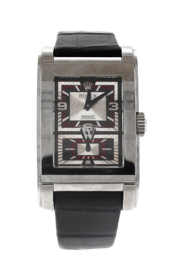 Rolex Cellini Prince 18K White Gold Mens Watch 5443/9 Pre-Owned-Watches