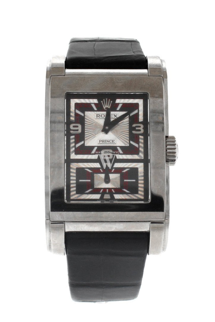 Rolex Cellini Prince 18K White Gold Mens Watch 5443/9 Pre-Owned-Watches