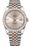 Rolex Custom Diamond Bezel Datejust 41mm Two Tone Rose Gold Jubilee Men's Watch 126331
