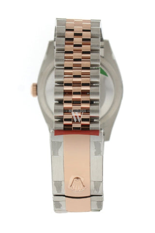 Custom Diamond Bezel Rolex Datejust 36 Black Jubilee Design Set With Diamonds Dial Rose Gold Two