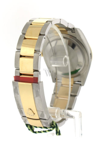 Rolex Datejust 36 White Dial Dome Bezel Oyster Yellow Gold Two Tone Watch 126203