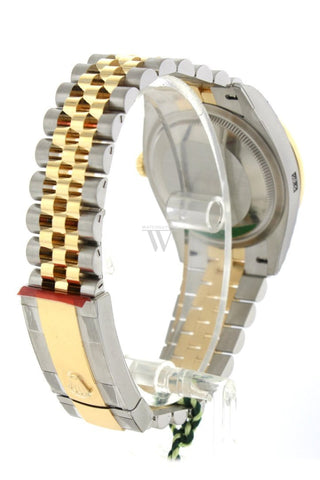 Rolex Datejust 36 Black Set With Diamonds Dial Dome Bezel Jubilee Yellow Gold Two Tone Watch 126203