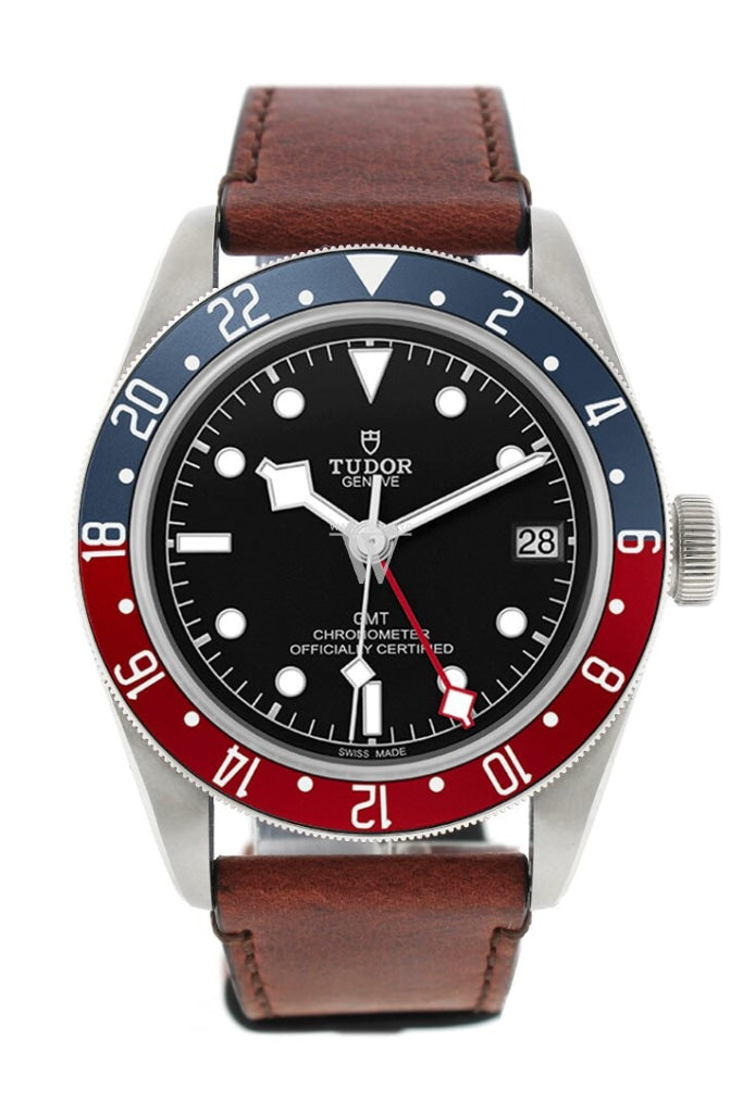 Tudor Black Bay Automatic Dial Mens Gmt Brown Leather Watch 79830Rb