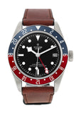 Tudor Black Bay Automatic Black Dial Men's GMT Brown Leather Watch 79830RB