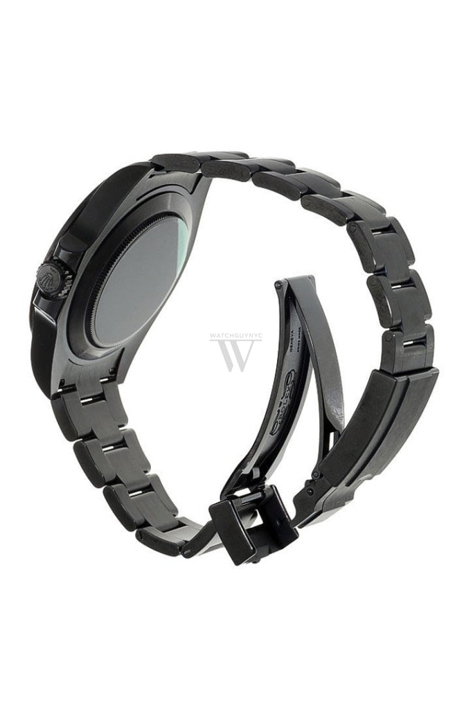 Rolex Black-Pvd Milgauss Black Dial Domed Bezel Green Crystal Boc Coating Oyster Bracelet Unisex