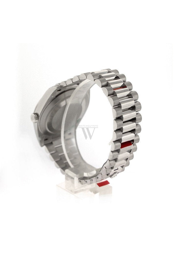 Rolex Day-Date 40 Ice Blue Hindu Arabic Numerals Dial Dome Bezel Platinum President Automatic Mens