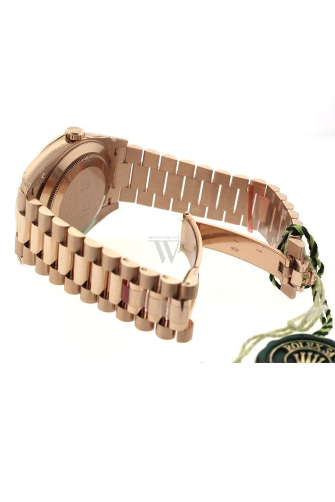 Rolex Day-Date 40 President Chocolate Roman Dial 18K Rose Gold Mens Watch 228235