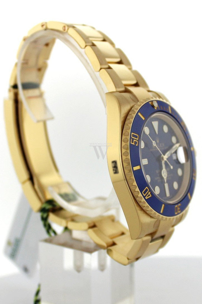 Rolex Submariner Date 40 Blue Dial 18K Yellow Gold Mens Watch 116618