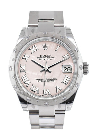 Rolex Datejust 31 Pink Mother Of Pearl Dial Diamond Bezel Ladies Watch 178344 / None