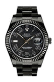 Rolex Black-pvd Datejust Black Dial Stainless Steel Black Boc Coating Men's Watch 116333 116334