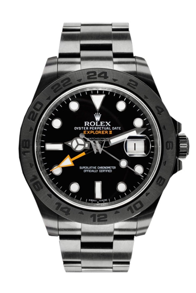 Rolex Black-Pvd Explorer Ii Black Dial Stainless Steel Boc Coating Oyster Automatic Mens Watch